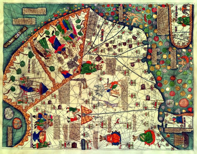 Фрагмент Каталонской карты мира 1375 года